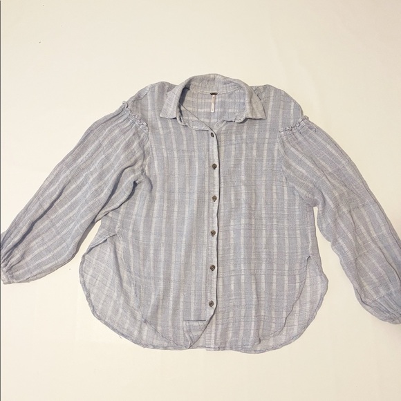 Free People OB639566 Headed To The Highlands Button-Front Top - Picture 2 of 4